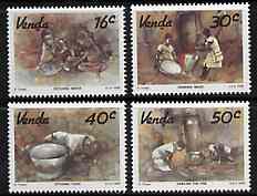 Venda 1988 Watercolours by Kenneth Thabo set of 4 unmounted mint, SG 179-82