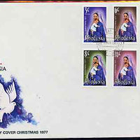 Rhodesia 1977 Christmas set of 4 on illustrated unaddressed cover with first day cancel, SG 549-52