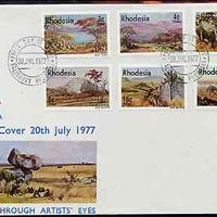 Rhodesia 1977 Landscape Paintings set of 6 on illustrated unaddressed cover with first day cancel, SG 543-48