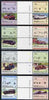 St Vincent - Union Island 1985 Cars #3 (Leaders of the World) set of 16 in se-tenant gutter pairs (folded through gutters or perfs) from uncut archive proof sheets unmounted mint