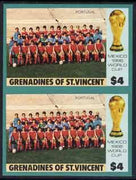 St Vincent - Grenadines 1986 World Cup Football $4 (Portugal Team) in unmounted mint imperf pair, previously unrecorded, SG 474var