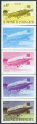 St Thomas & Prince Islands 1980 Airships 17Db (Mayfly) set of 5 imperf progressive proofs comprising blue and magenta single colours, blue & magenta and black & yellow composites plus all four colours unmounted mint