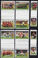 St Vincent - Bequia 1986 World Cup Football set of 12 in se-tenant gutter pairs (folded through gutters or perfs) from uncut archive proof sheet unmounted mint