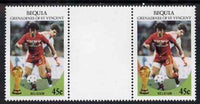 St Vincent - Bequia 1986 World Cup Football 45c (Belgium) gutter pair (unfolded) from uncut archive proof sheet unmounted mint