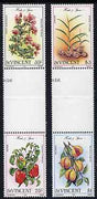 St Vincent 1985 Herbs & Spices set of 4 in se-tenant gutter pairs (folded through gutters) unmounted mint from uncut archive proof sheets, SG 868-71