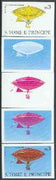 St Thomas & Prince Islands 1980 Airships 3Db (Gaston Brothers) set of 5 imperf progressive proofs comprising blue and magenta single colours, blue & magenta and black & yellow composites plus all four colours unmounted mint