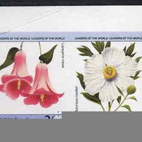 St Vincent - Bequia 1985 Flowers (Leaders of the World) 20c (Lapageria rosea & Romneya coulteri) imperf se-tenant pair unmounted mint