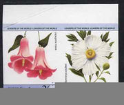 St Vincent - Bequia 1985 Flowers (Leaders of the World) 20c (Lapageria rosea & Romneya coulteri) imperf se-tenant pair unmounted mint