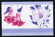 St Vincent - Bequia 1985 Flowers (Leaders of the World) 20c (Lapageria rosea & Romneya coulteri) imperf se-tenant proof pair in magenta & blue only unmounted mint