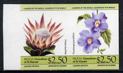 St Vincent - Bequia 1985 Flowers (Leaders of the World) $2.50 (Protea laurifolia & Thunbergia grandiflora) imperf se-tenant pair unmounted mint