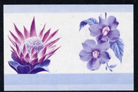St Vincent - Bequia 1985 Flowers (Leaders of the World) $2.50 (Protea laurifolia & Thunbergia grandiflora) imperf se-tenant proof pair in magenta & blue only unmounted mint