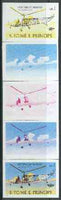 St Thomas & Prince Islands 1979 Aviation History 1Db (Sikorsky VS300) set of 5 imperf progressive proofs comprising blue and magenta single colours, blue & magenta and black & yellow composites plus all four colours unmounted mint