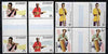 St Vincent 1985 Musical Instruments set of 4 in unfolded gutter pairs from uncut archive proof sheet (SG 905-8)