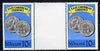 St Vincent 1987 East Caribbean Currency 10c value in unfolded gutter pair from uncut (Format) archive proof sheet, unmounted mint as SG 1100