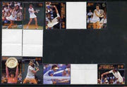 St Vincent - Grenadines 1988 International Tennis Players set of 8 in se-tenant gutter pairs (folded through gutters) from uncut archive proof sheets unmounted mint (SG 582-89)