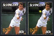 St Vincent 1987 International Tennis Players 80c (Ivan Lendl) unmounted mint with ball omitted plus normal, SG 1059var*