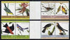 St Vincent - Union Island 1985 John Audubon Birds (Leaders of the World) set of 8 in se-tenant gutter pairs (folded through gutters) from uncut archive proof sheets unmounted mint