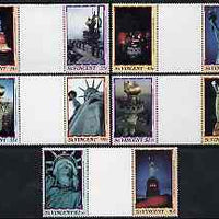 St Vincent 1986 Statue of Liberty Centenary set of 10 in se-tenant gutter pairs (folded through gutters) from uncut archive proof sheets unmounted mint SG 1034-43