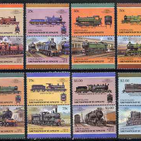 St Vincent - Union Island 1987 Locomotives #6 (Leaders of the World) set of 16 unmounted mint