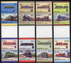 St Vincent - Union Island 1987 Locomotives #7 (Leaders of the World) set of 16 in se-tenant gutter pairs (folded through gutters) from uncut archive proof sheets unmounted mint