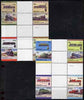 St Vincent - Union Island 1987 Locomotives #7 (Leaders of the World) set of 16 in se-tenant cross-gutter block (folded through gutters) from uncut archive proof sheet, some split perfs & wrinkles but a rare archive item unmounted mint