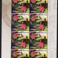 Guinea - Bissau 2009 Peony Flower perf sheetlet containing 8 values unmounted mint Michel 4081