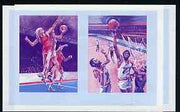 St Vincent - Bequia 1984 Olympics (Leaders of the World) 60c (Netball & Basketball) imperf se-tenant progressive colour proof pair in magenta & blue only unmounted mint