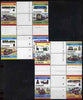 St Vincent 1984 Locomotives #2,(Leaders of the World) set of 16 in se-tenant cross-gutter block (folded through gutters) from uncut archive proof sheet (SG 792-807) some split perfs & wrinkles but a rare archive item unmounted mint