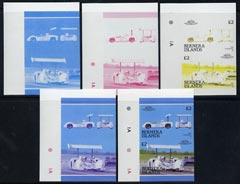 Bernera 1987 Cars - Chaparral £2 set of 5 imperf se-tenant progressive colour proof pairs comprising two individual colours, two 2-colour composites plus all 4-colour final design unmounted mint