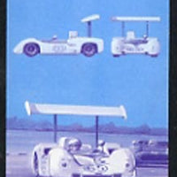 Bernera 1987 Cars £2 (Chaparral) imperf se-tenant progressive colour proof pair in magenta & blue only unmounted mint