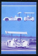 Bernera 1987 Cars £2 (Chaparral) imperf se-tenant progressive colour proof pair in magenta & blue only unmounted mint
