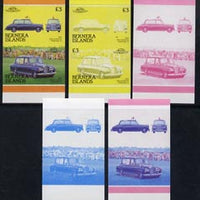 Bernera 1987 Cars - The Queen's Rolls Royce Phantom VI £3 set of 5 imperf se-tenant progressive colour proof pairs comprising two individual colours, two 2-colour composites plus all 4-colour final design unmounted mint
