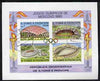 St Thomas & Prince Islands 1980 Olympic Stadia imperf m/sheet with 2 strikes of 'CTT 28.12.79 St Tome" cancel, pre-release publicity proof (m/sheet was issued 13.6.80)