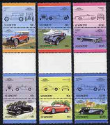 St Vincent 1986 Cars #5 (Leaders of the World) set of 12 in se-tenant gutter pairs (folded through gutters or perfs) from uncut archive proof sheets (SG 959-70) unmounted mint
