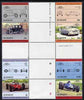 St Vincent 1985 Cars #4 (Leaders of the World) set of 8 in se-tenant cross-gutter block (folded through gutters or perfs) from uncut archive proof sheet (SG 884-91) some split perfs & wrinkles but a rare archive item unmounted mint
