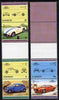 St Vincent 1985 Cars #3 (Leaders of the World) set of 6 (plus coloured labels) in se-tenant gutter pairs (folded through gutters or perfs) from uncut archive proof sheets unmounted mint (SG 862-67)