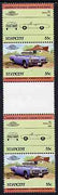 St Vincent 1984 Cars #2 (Leaders of the World) 55c (1967 Pontiac) in se-tenant gutter pair (folded through gutters) from uncut archive proof sheets unmounted mint, SG 824a