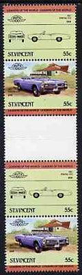 St Vincent 1984 Cars #2 (Leaders of the World) 55c (1967 Pontiac) in se-tenant gutter pair (folded through gutters) from uncut archive proof sheets unmounted mint, SG 824a