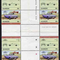 St Vincent 1984 Cars #2 (Leaders of the World) 55c (1967 Pontiac) in se-tenant cross-gutter block (folded through gutters) from uncut archive proof sheet, some split perfs & wrinkles but a rare archive item, SG 824a unmounted mint