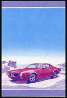 St Vincent 1985 Cars #3 (Leaders of the World) 55c Pontiac Firebird (1973) imperf progressive colour proof in se-tenant pair printed in blue & magenta only (as SG 864a) unmounted mint