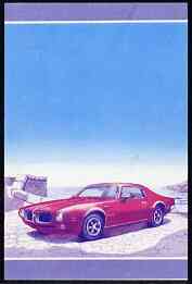 St Vincent 1985 Cars #3 (Leaders of the World) 55c Pontiac Firebird (1973) imperf progressive colour proof in se-tenant pair printed in blue & magenta only (as SG 864a) unmounted mint