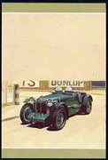 Nevis 1985 $1.15 MG K3 Magnette (1933) imperf progressive colour proof in se-tenant pair printed in blue, yellow & magenta (as SG 332a) unmounted mint