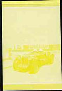 Nevis 1985 $1.15 MG K3 Magnette (1933) imperf progressive colour proof in se-tenant pair printed in yellow only (as SG 332a) unmounted mint