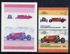 St Vincent - Union Island 1986 Cars #4 (Leaders of the World) 60c (1924 Fiat) die proof in red and blue only (missing Country name, inscription & value) on Cromalin plastic card (ex archives) plus issued stamp
