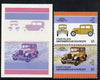 St Vincent - Union Island 1986 Cars #4 (Leaders of the World) $3 (1928 Ford Model 'A') die proof in red and blue only (missing Country name, inscription & value) on Cromalin plastic card (ex archives) plus issued stamp