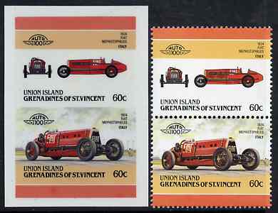 St Vincent - Union Island 1986 Cars #4 (Leaders of the World) 10c (1962 BRM) full colour die proof on Cromalin plastic card (ex archives) plus issued stamp
