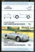 St Vincent - Union Island 1986 Cars #4 (Leaders of the World) 75c (1954 Porsche) imperf se-tenant pair unmounted mint*