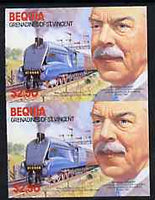 St Vincent - Bequia 1986 Locomotives & Engineers (Leaders of the World) $2.50 (Sir Nigel Gresley & Mallard) imperf pair,unmounted mint*