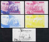 St Vincent - Bequia 1986 Locomotives & Engineers (Leaders of the World) $1.00 (Sir Daniel Gooch & Firefly) set of 5 imperf progressive proofs comprising the 4 individual colours plus blue & magenta composite* unmounted mint