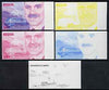 St Vincent - Bequia 1986 Locomotives & Engineers (Leaders of the World) $3.00 (Sir William Stanier & Coronation) set of 5 imperf progressive proofs comprising the 4 individual colours plus blue & magenta composite* unmounted mint